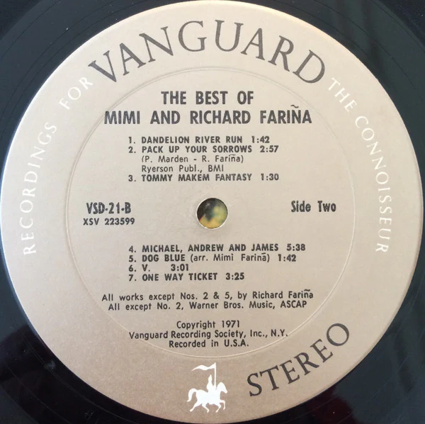 Richard & Mimi Farina - The Best Of Mimi & Richard Fariña (2xLP, Comp) (Very Good Plus (VG+)) - Image 4