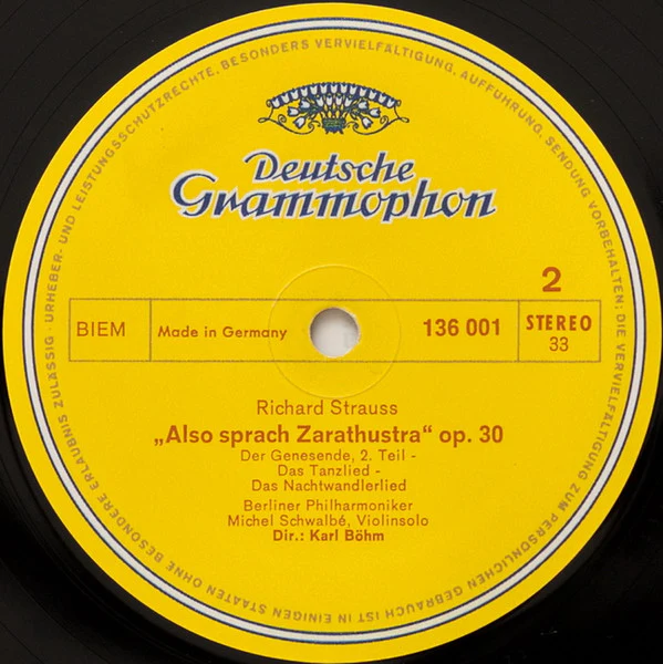 Richard Strauss - Berliner Philharmoniker, Karl Böhm - Also Sprach Zarathustra, Op. 30 (LP) (Very Good Plus (VG+)) - Image 4