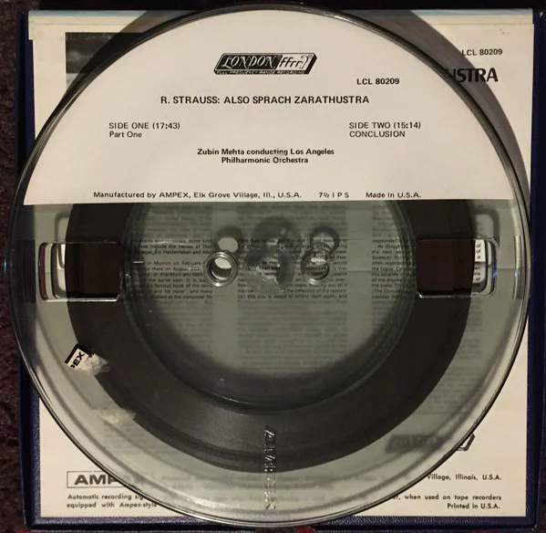 Richard Strauss, Los Angeles Philharmonic*, Zubin Mehta - Also Sprach Zarathustra (Reel, 4tr Stereo, 7" Reel) (Very Good Plus (VG+)) - Image 3