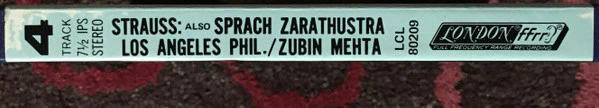 Richard Strauss, Los Angeles Philharmonic*, Zubin Mehta - Also Sprach Zarathustra (Reel, 4tr Stereo, 7" Reel) (Very Good Plus (VG+)) - Image 4