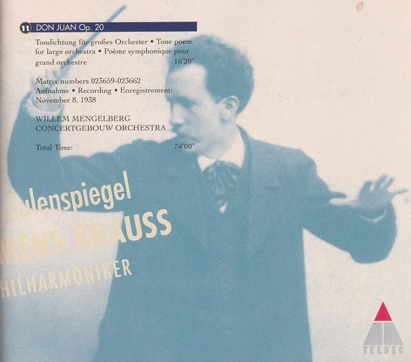 Richard Strauss – Willem Mengelberg, Concertgebouworkest / Clemens Krauss, Wiener Philharmoniker - Till Eulenspiegel • Ein Heldenleben • Don Juan (CD, Comp, Mono, RE, RM, Gat) (Near Mint (NM or M-)) - Image 4