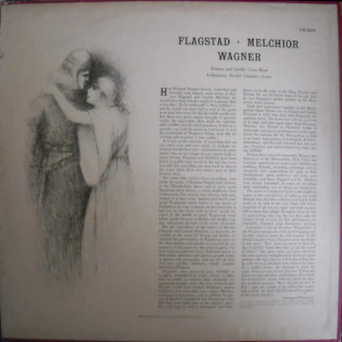 Richard Wagner, Kirsten Flagstad, Lauritz Melchior - Tristan And Isolde: Love Duet / Lohengrin: Bridal Chamber Scene (LP, Comp, Mono) (Very Good Plus (VG+)) - Image 2