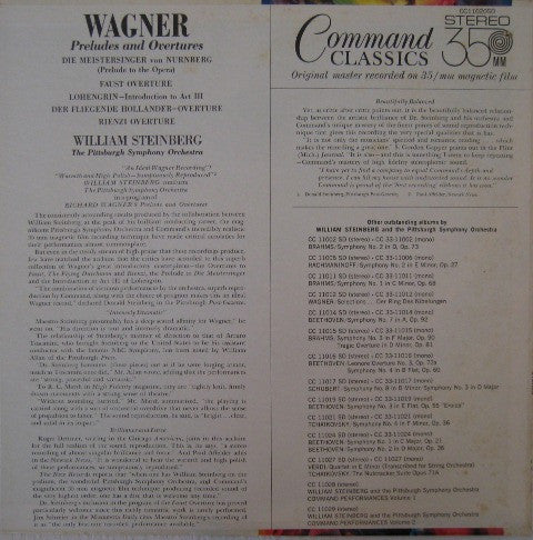Richard Wagner - William Steinberg, The Pittsburgh Symphony Orchestra - Preludes And Overtures (LP, Album, Gat) (Very Good Plus (VG+)) - Image 2