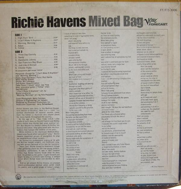 Richie Havens - Mixed Bag (LP, Album) (Good Plus (G+)) - Image 2