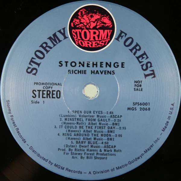 Richie Havens - Stonehenge (LP, Album, Promo) (Very Good Plus (VG+)) - Image 3