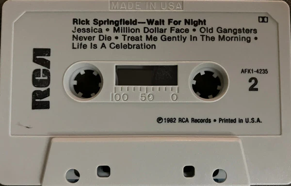 Rick Springfield - Wait For Night (Cass, Album, RE) (Near Mint (NM or M-)) - Image 4