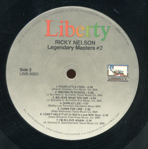 Ricky Nelson - Legendary Masters Series (2xLP, Comp, Mono, RE) (Mint (M)) NEW & SEALED - Image 4