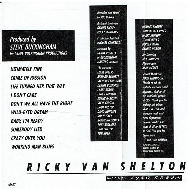 Ricky Van Shelton - Wild-Eyed Dream (Cass, Album) (Very Good Plus (VG+)) - Image 2