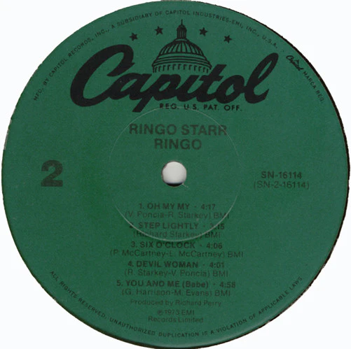 Ringo Starr - Ringo (LP, Album, RE, Jac) (Very Good (VG)) - Image 3