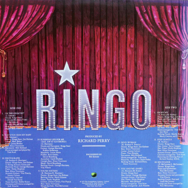 Ringo Starr - Ringo (LP, Album, Win) (Very Good Plus (VG+)) - Image 3