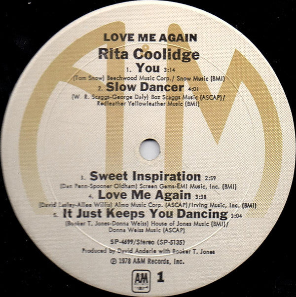 Rita Coolidge - Love Me Again (LP, Album, Mon) (Very Good Plus (VG+)) - Image 3