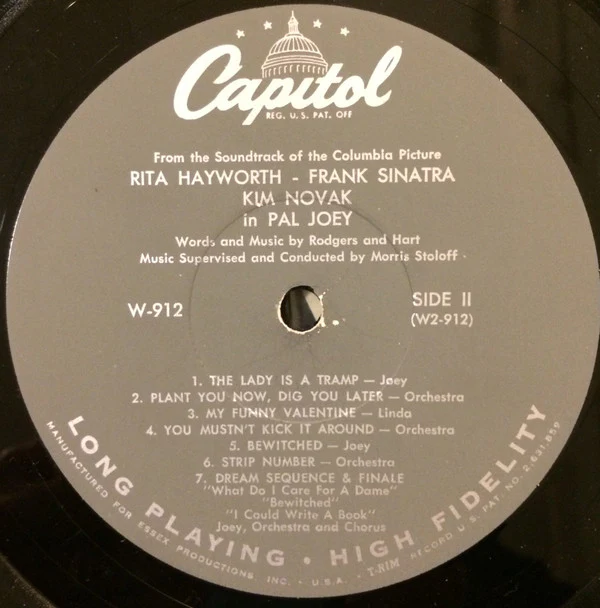 Rita Hayworth, Frank Sinatra, Kim Novak - Pal Joey (LP, Album, Mono, Los) (Very Good Plus (VG+)) - Image 4
