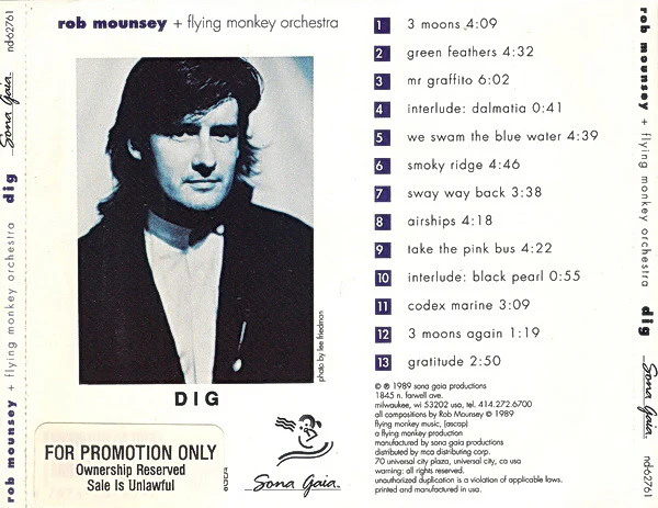 Rob Mounsey + Flying Monkey Orchestra - Dig (CD, Album, Promo) (Very Good Plus (VG+)) - Image 2