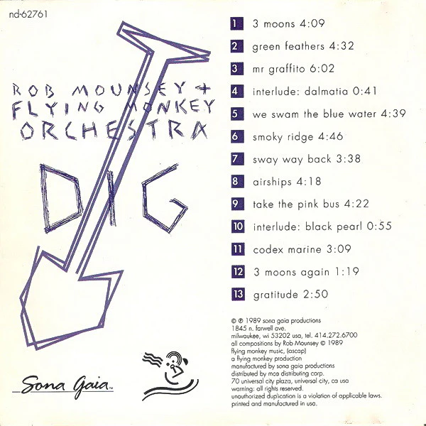 Rob Mounsey + Flying Monkey Orchestra - Dig (CD, Album, Promo) (Very Good Plus (VG+)) - Image 4