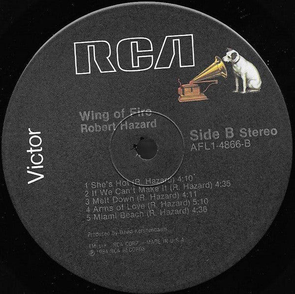 Robert Hazard - Wing Of Fire (LP, Album, Ind) (Very Good Plus (VG+)) - Image 4