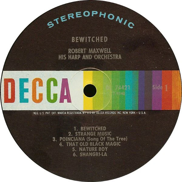 Robert Maxwell, His Harp And Orchestra - Bewitched (LP, RE) (Very Good (VG)) - Image 2