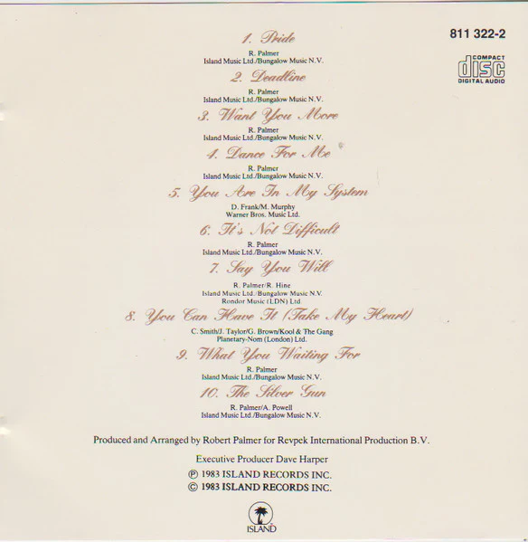 Robert Palmer - Pride (CD, Album) (Near Mint (NM or M-)) - Image 4