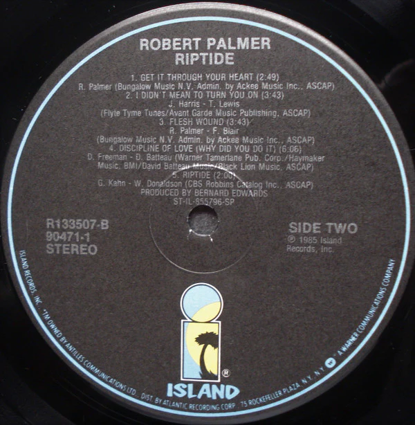 Robert Palmer - Riptide (LP, Album, Club, RCA) (Very Good Plus (VG+)) - Image 4