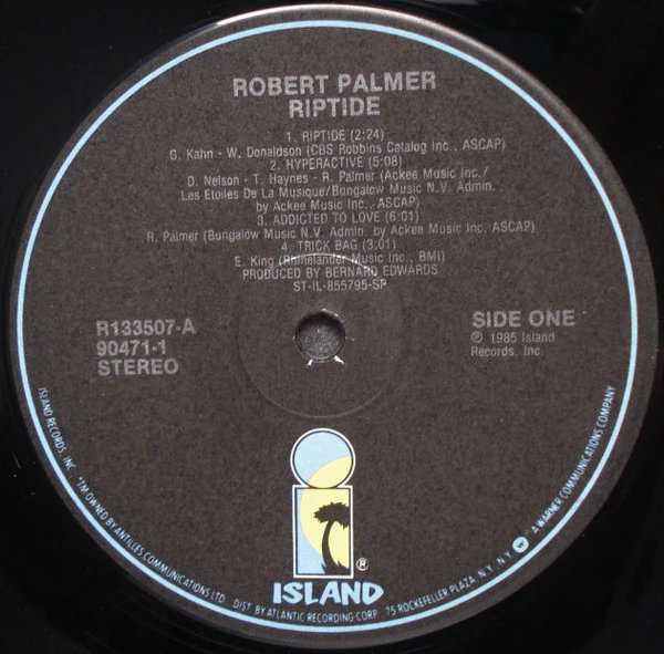 Robert Palmer - Riptide (LP, Album, Club, RCA) (Very Good (VG)) - Image 3