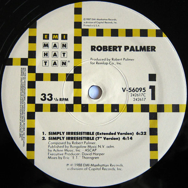 Robert Palmer - Simply Irresistible (Extended Version) (12", Single) (Near Mint (NM or M-)) - Image 3