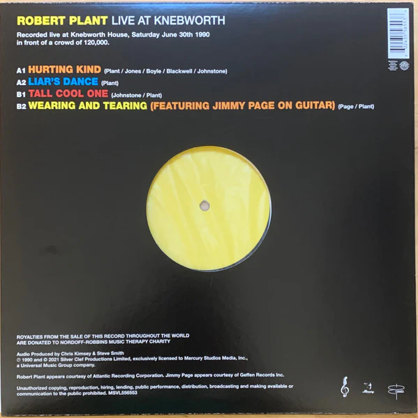 Robert Plant - Live At Knebworth (12", RSD) (Mint (M)) - Image 2