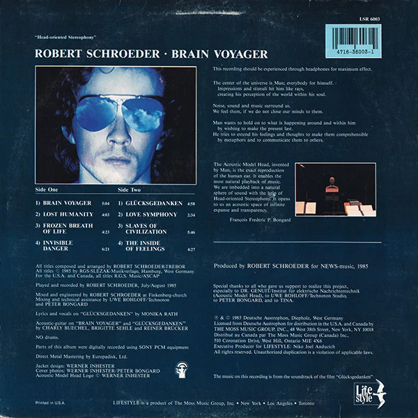 Robert Schröder - Brain Voyager (LP, Album) (Near Mint (NM or M-)) - Image 2