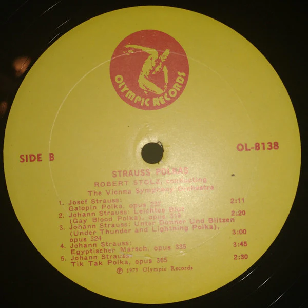 Robert Stolz, Wiener Symphoniker - Strauss Polkas (LP) (Mint (M)) SEALED NEW OLD STOCK - Image 4