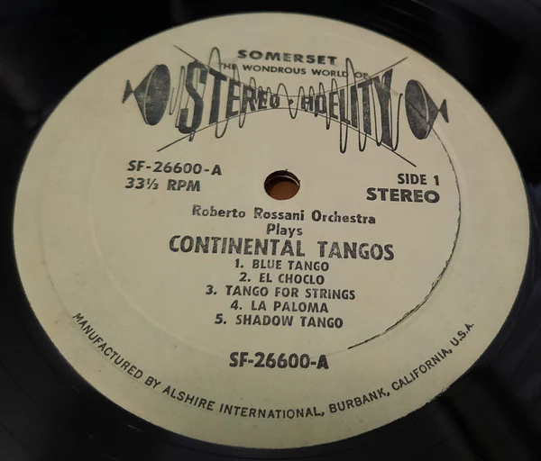 Roberto Rossani And His Orchestra - Continental Tango (LP, Album) (Very Good Plus (VG+)) - Image 3