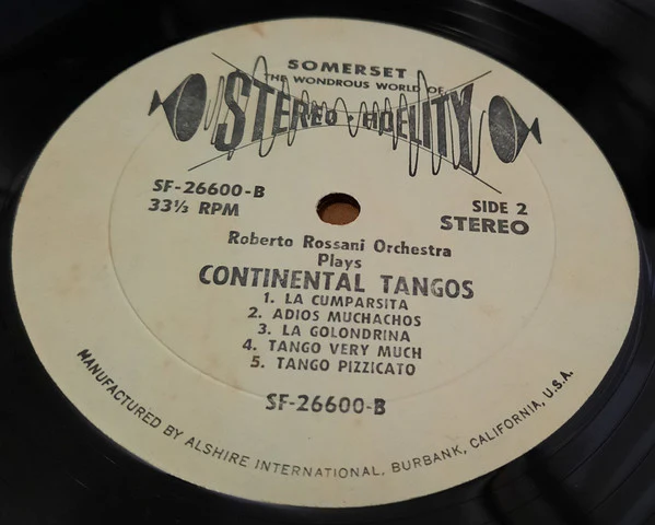 Roberto Rossani And His Orchestra - Continental Tango (LP, Album) (Very Good Plus (VG+)) - Image 4