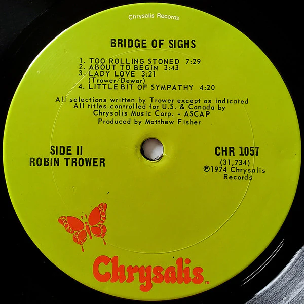 Robin Trower - Bridge Of Sighs (LP, Album, San) (Good Plus (G+)) - Image 4
