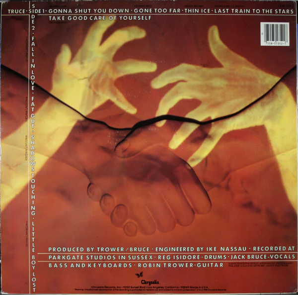 Robin Trower / Jack Bruce - Truce (LP, Album, San) (Good Plus (G+)) - Image 2