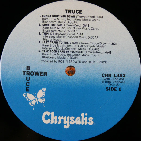 Robin Trower / Jack Bruce - Truce (LP, Album, San) (Good Plus (G+)) - Image 3