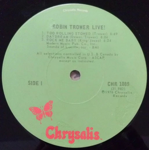 Robin Trower - Robin Trower Live! (LP, Album, L.A) (Very Good Plus (VG+)) - Image 3