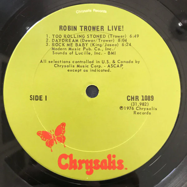 Robin Trower - Robin Trower Live! (LP, Album, San) (Good Plus (G+)) - Image 3
