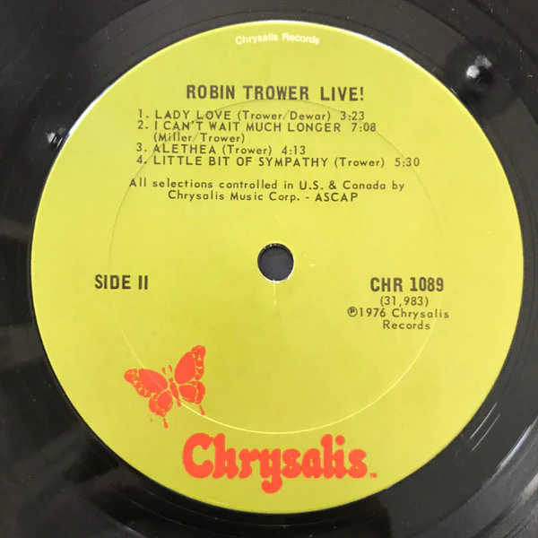 Robin Trower - Robin Trower Live! (LP, Album, San) (Good Plus (G+)) - Image 4