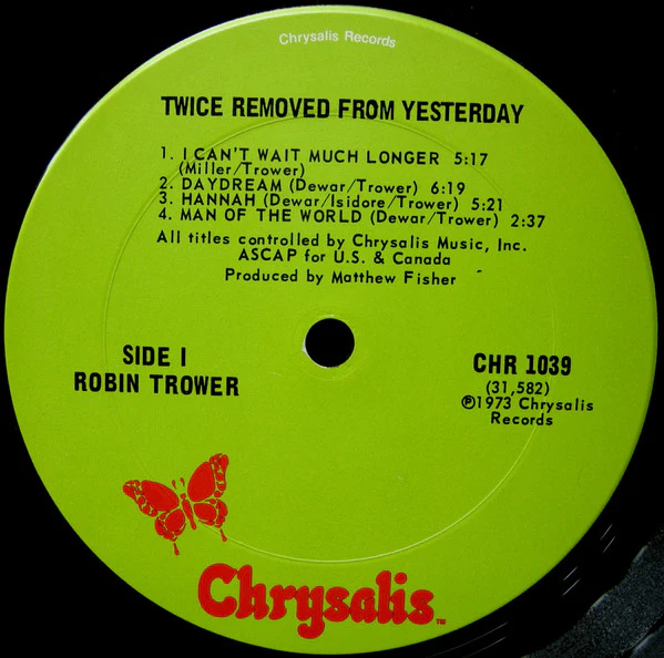 Robin Trower - Twice Removed From Yesterday (LP, Album) (Good Plus (G+)) - Image 3