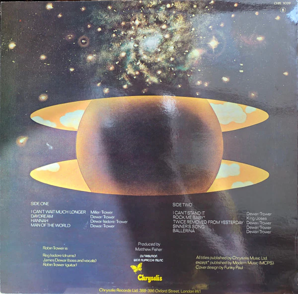 Robin Trower - Twice Removed From Yesterday (LP, Album) (Near Mint (NM or M-)) - Image 2