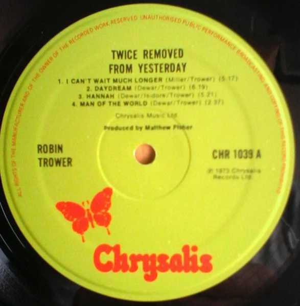 Robin Trower - Twice Removed From Yesterday (LP, Album) (Near Mint (NM or M-)) - Image 3