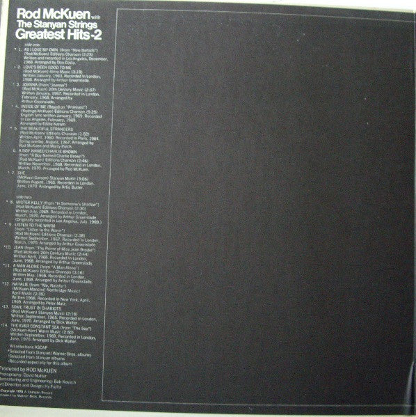 Rod McKuen - Rod McKuen's Greatest Hits-2 (LP, Comp) (Very Good Plus (VG+)) - Image 4