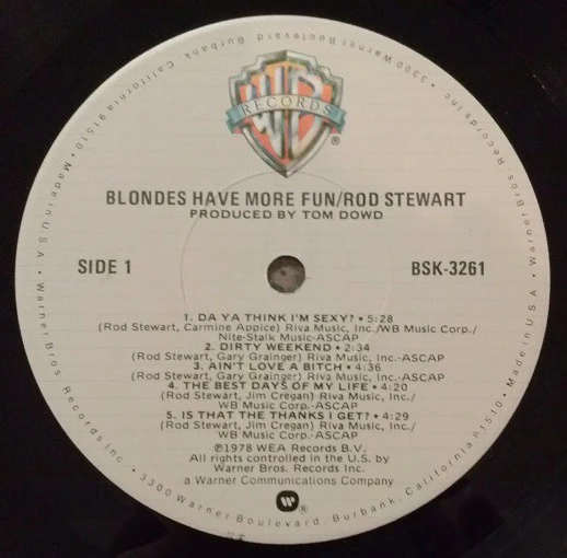 Rod Stewart - Blondes Have More Fun (LP, Album, L.A) (Very Good Plus (VG+)) - Image 4