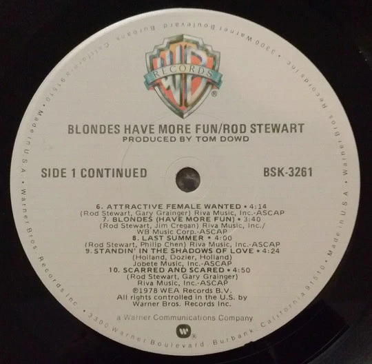 Rod Stewart - Blondes Have More Fun (LP, Album, L.A) (Very Good Plus (VG+)) - Image 5