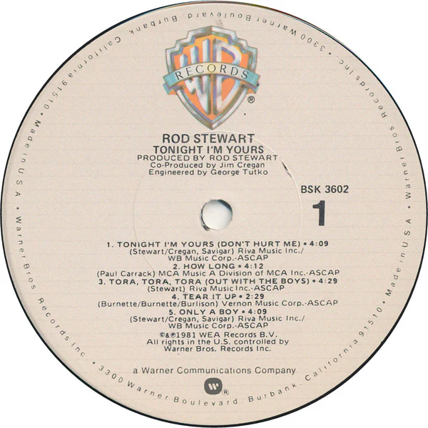 Rod Stewart - Tonight I'm Yours (LP, Album, Win) (Very Good Plus (VG+)) - Image 3
