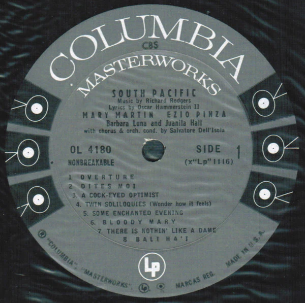 Rodgers & Hammerstein / Featuring Mary Martin, Ezio Pinza With "South Pacific" Original Broadway Cast - South Pacific (LP, Album, Mono, RE, Pit) (Very Good (VG)) - Image 5