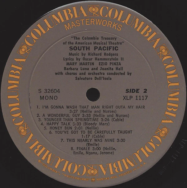 Rodgers & Hammerstein / Featuring Mary Martin, Ezio Pinza With "South Pacific" Original Broadway Cast - South Pacific (LP, Album, Mono, RE) (Very Good (VG)) - Image 4