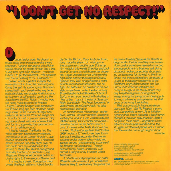 Rodney Dangerfield - I Don't Get No Respect (LP, Album, RE, Pit) (Near Mint (NM or M-)) - Image 2