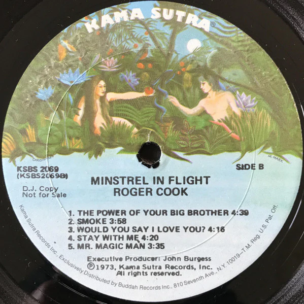 Roger Cook - Minstrel In Flight (LP, Album, Promo) (Very Good (VG)) - Image 4