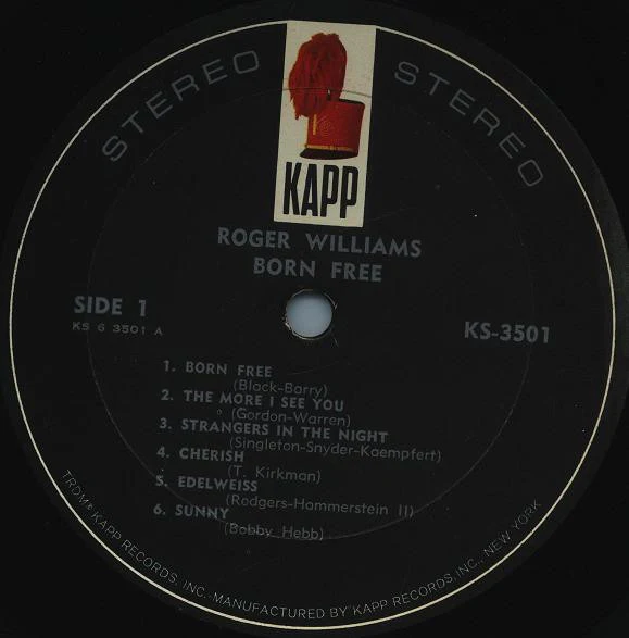 Roger Williams  - Born Free (LP, Album) (Mint (M)) - Image 3