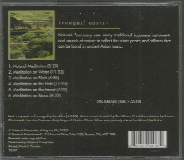 Ron Allen  - Tranquil Oasis - Nature's Sanctuary (CD, Album, Copy Prot.) (Very Good Plus (VG+)) - Image 2