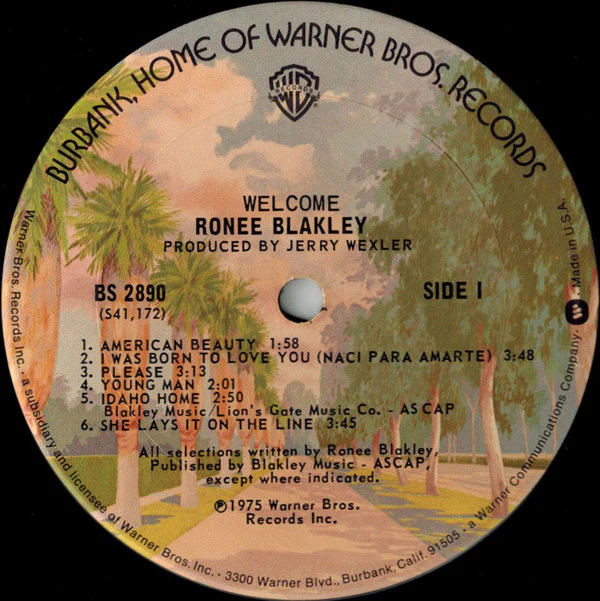 Ronee Blakley - Welcome (LP, Album) (Very Good (VG)) - Image 3