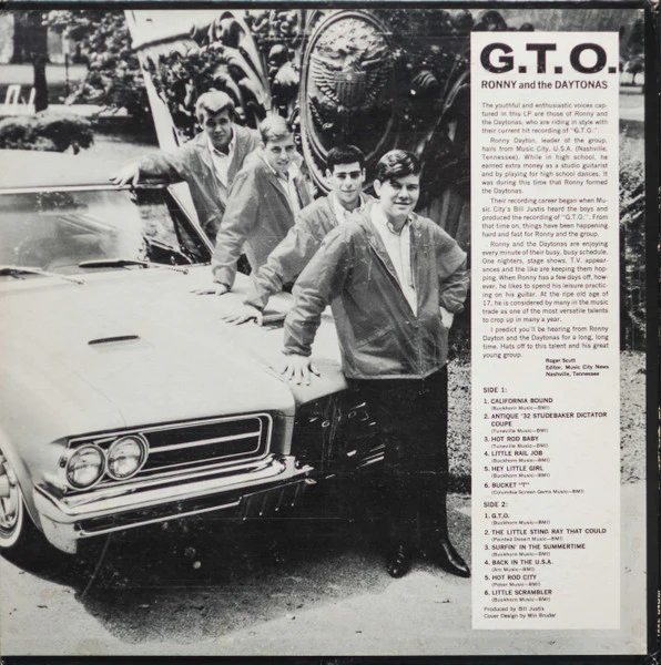 Ronny & The Daytonas - G.T.O. (LP, Album, Mono) (Very Good Plus (VG+)) - Image 2
